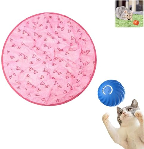 Pfotenjagd Katzenspielzeug, Simuliertes Interaktives Katzenball Gitarre Katzenspielzeug, 2 In 1 Interaktives Jagdspielzeug für Katzen, mit Selbstrollender Ball Interaktives Katzenspielzeug (#B)