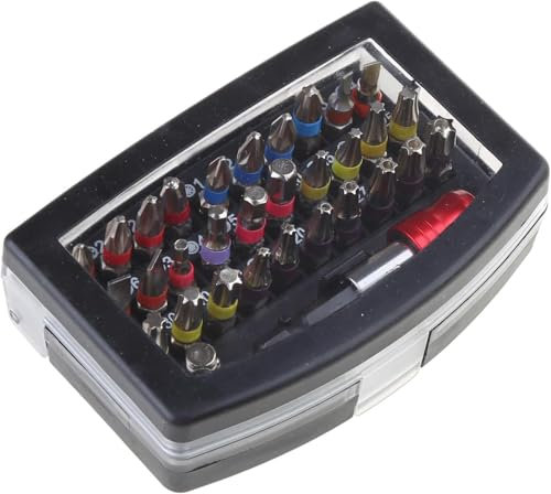 32PCS Compact Screwdriver Bit Set with Extension Rod, Security Anti-Tamper SAE Metric Hex Tri Wing Torx Spanner Star Bit, Torx Repair Kit for Vehicles, Home Electronics