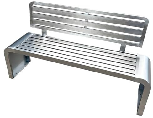 WPWSDWMX Metallbank, Gartenbank aus Edelstahl, Terrassen-Parkbank mit Rückenlehne, Garten-Veranda-Bänke für den Außenbereich, Tragkraft 400 kg, für den Außenbereich, Veranda, Balkon(100cm/39in)