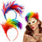 dellyy Feder Kopfschmuck, Karneval Kostüm Damen, Papagei Kostüm, Papagei Kostüm Damen, Kopfschmuck, Federboa Bunt, Karneval Kostüm, für Karneval Cocktail Hochzeit Tee Party