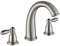 Grifo de Lavabo 3 Agujeros Cepillado Cuello de Cisne Grifo Baño Lavabo Latón,Cepillado