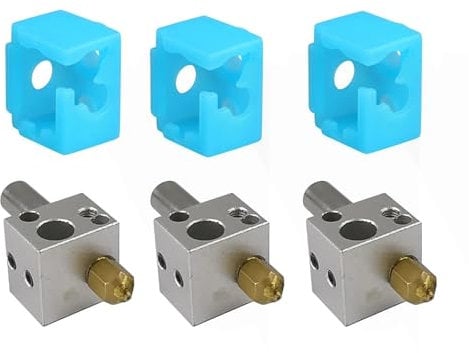 TH1000XUE 3PCS for flsun Q5 3D Drucker Hotend Kit Teile 4in1 Extruder 0,4mm Messing Düse Wärme Block Metall Throat heatbreak Rohr Zubehör
