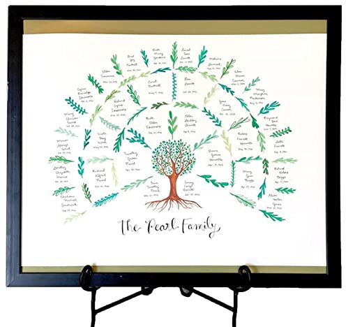 Cadre photo arbre généalogique à compléter - Cadre photo 4 générations | Tableau généalogique rechargeable, au design élégant, 11,8 x 15,75 pouces, parfait pour les souvenirs de famille et les