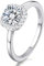 Milacolato Verlobungsring Damen Silber 925 Rings Ringe Promise Engagement Eternity Verstellbar Rund Quadratisch Mit Stein Fingerring für Damen 6S