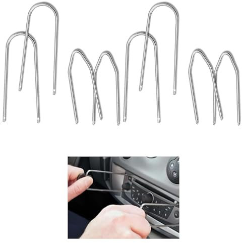 Yeesabella 8PCS Car Radio Removal Tool Kit,Universal U & V Shape Audio Release Keys, Professional Auto Stereo Removal Set,Easy Access & Repair