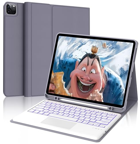 Hülle mit Tastatur für iPad Pro 12.9 6ª 2022 /5ª 2021/4ª 2020/3ª 2018 Gen