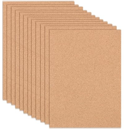 CQXSYTBN 12 Korkplatten, 1 mm dick, 30 x 21 cm, für Bastelarbeiten, als Pinnwand, für Terrarien, als Isolierung, Wanddekoration, für Partys und DIY-Projekte