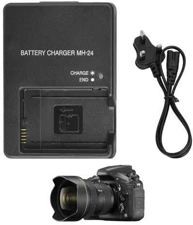 for Nikon Battery Charger, 2 Pcs Black for Nikon Camera Charger, Camera Battery Chargers, Suitable Nikan En-El14 En-El14a Batteries d3100 d3500 d5100 d5600 p7000 p7100Dslr Cameras Rapid Power Supply