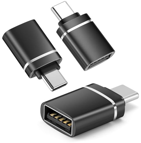 Lakeronelove USB C to USB Adapter 3Pack, USB 3.2 10Gbps C Male to A Female Adapter Thunderbolt 4 3 OTG Compatible with iPhone17 16, MacBook Pro iPad Mac mini and More