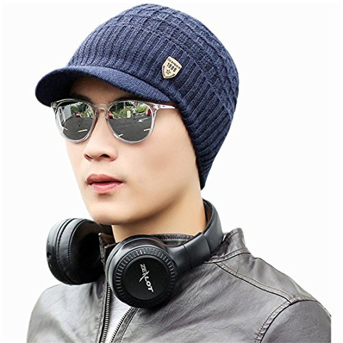 BlueSterCool Berretto Invernale Uomo con Visiera Cappelli Uomo Cotone Eleganti