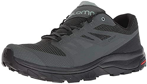 Salomon Outline Gore-Tex (wasserdicht) Herren Trekking- & Wanderschuhe, Grau (Urban Chic/Black/Green Milieu), 42 2/3 EU