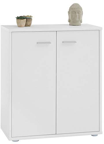 IDIMEX Buffet Salle à Manger FIRMIN L 60 cm Blanc avec 2 Portes, bahut Bas, Meuble de Rangement Style Moderne, Commode vaisselier 60 x 70 x 30 cm