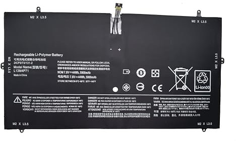 Fully L13M4P71 Batterie de rechange pour ordinateur portable Lenovo Yoga 3 Pro 1370 Series 7,6 V 44 Wh/5790 mAh