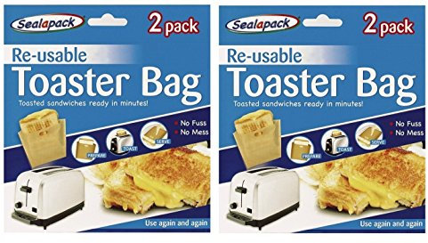 Sealapack 3X 4 pack Reusable Toaster Toastie Sandwich Toast Bags Pockets Toasty Toastabags
