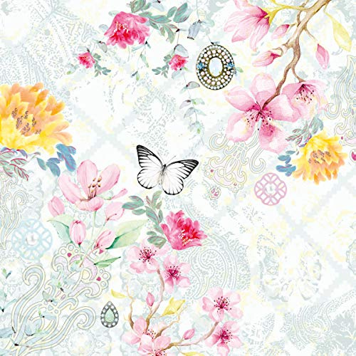 20 Servietten Schmetterlinge Butterfly Vintage Sommer Blumen 33 x 33cm