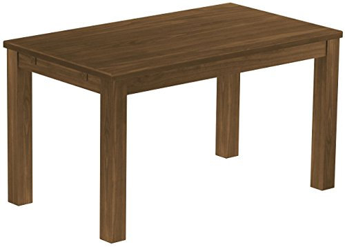 Esstisch Rio Classico 140x80 cm Nussbaum Holz Pinie Massivholz Esszimmertisch Echtholz ausziehbar vorgerichtet für Ansteckplatten Brasilmöbel