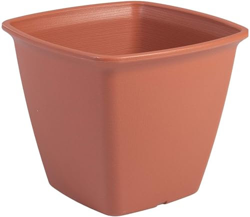 Iris Ohyama, Pflanzentopf, Viereckige Pflanzgefäße mit Wasserableitung/Speichersystem für die Gartenarbeit - Square Plant Pot 300, Braun