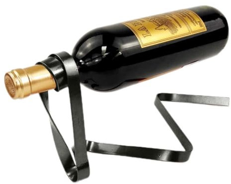 95sCloud Magic Wein Flaschenhalter Weinhalter Weinflaschenhalter Dekorativer Flaschenhalter Weinhalter WeinflaschenhalterDie schwebende Flasche Weinregal Rack Stand Holder 32 × 17 × 14 cm (Schwarz)
