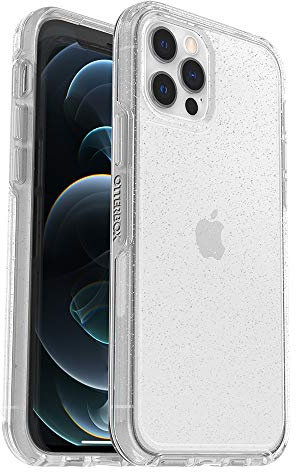 OtterBox iPhone 12 & iPhone 12 Pro Symmetry Series Case - STARDUST (SILVER FLAKE/CLEAR), Ultra-Sleek, Wireless Charging Compatible, Raised Edges Protect Camera & Screen