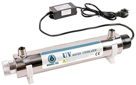 Nordic Tec UV Ultraviolett Edelstahl Sterilisator 25W Glühfaden Lampe HQ - Frontlader - Wandmontage - Leise - Basis
