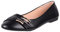 Elara Damen Ballerinas Bequem Lederoptik Strass Flach Chunkyrayan B069-BL-Black-36
