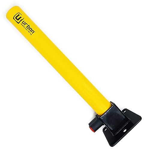 URBAN UR630 Poste Aparcamiento Barra Abatible Parking Coche, 62cm Acero, Cerradura Seguridad Mejorada, Más Visible, Tornillos Tacos de Anclaje Antiextracción, Pilona Barrera para Bloqueo Plaza Parking