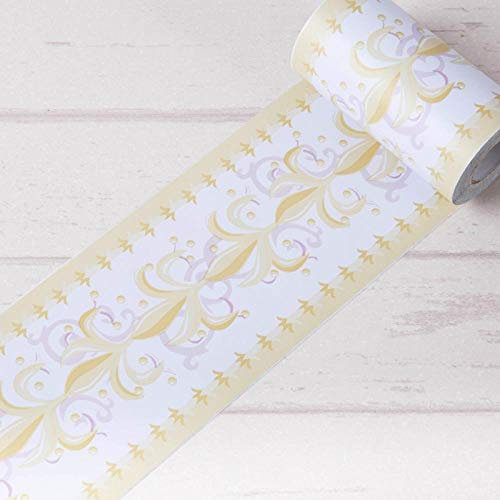 Dostear TapetenbordüRe Selbstklebende BordüRe Wand Wohnzimmer Tapeten Fliesenaufkleber Bad Dekoband Selbstklebend Gelbe Blätter 10 X 1000CM