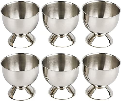 LATRAT 6 egg cups, egg racks made of stainless steel, egg cups duck egg cups set goose egg rack for restaurant kitchen, ideal as a gift or to complement your table decoration
