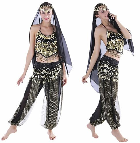 Seawhisper Bauchtänzerin Kostüm Damen Schwarz Karneval Kostüme Bauchtanz Kostüm Damen