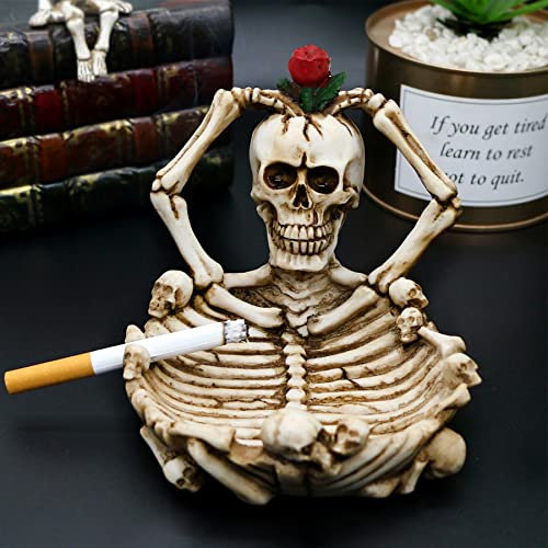 Halloween-Dekoration, Gothic-Totenkopf-Aschenbecher – gruseliger Skelett-Aschenbecher für Zimmer, Terrasse, Zuhause, Büro, Bar, Tischplatte, Gothic-Dekoration, coole Raucher, Geburtstagsgeschenke,