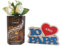 Lindt Lindor Idee Regalo Festa Papà 2024 - 200gr CIoccolato Fondente + Decorazione Legno Amo Papà+ 2 Rose Gialle (Extra Fondente)