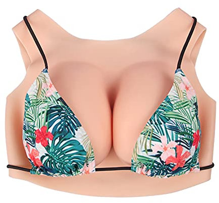 NOVMAX Seni Finti Realistiche Coppa B-G Pettorale in Silicone Morbido Cotone Imbottito Tette Finte per Mastectomia Cosplay Crossdressers(Size:Coppa D,Color:Bianco Avorio)