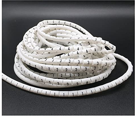 Heat Shrink, 1000pcs Plastic Heat Shrink Tubing Cable Marker Label Wire Number 0 To 9 1-16mm White PVC Insulation Shrink Ratio 2:1 (Color : White, Size : 4mm 0-9 each 100)