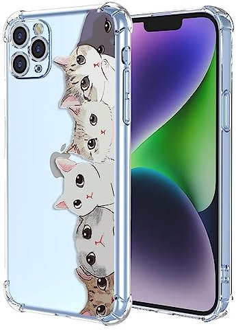 RankOne Phone Case Suitable for iPhone 11 Pro (5.8 Inches) Transparent TPU Silicone Color Drawing Pattern Case - Cat 3