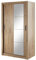 MINIO go for it - Armoire ERTA 6 Portes coulissantes, 120 cm, Armoire Deux Portes avec Miroir, Deux tringles à vêtements et étagère, Meuble de Chambre, Couleur : Chêne Shetland