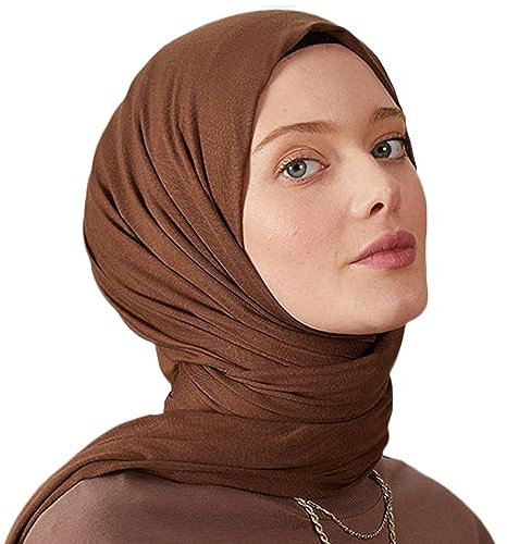 Premium Jersey Turban Kopftuch Schal Wrap Instant Hijab Für Damen | Instant Hijab | Schal Cap für Frauen Hijab Muslim (Kaffee)