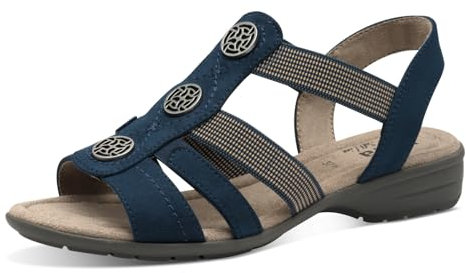 Jana Femme 8-28165-42 Sandale Plate, Bleu Marine, 38 EU Large