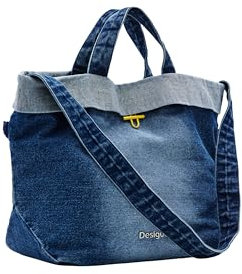 Desigual Women's PRIORI LITU Accessories Denim Shopping Bag, Blue