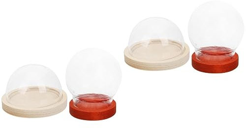 Garneck Globe 4 Pièces Boules À Neige À en Verre pour Enfants Vitrine Transparente Vitrine en Plastique Glycérine pour Boules À Neige Boule À Neige en Plastique Boule À Neige Verre