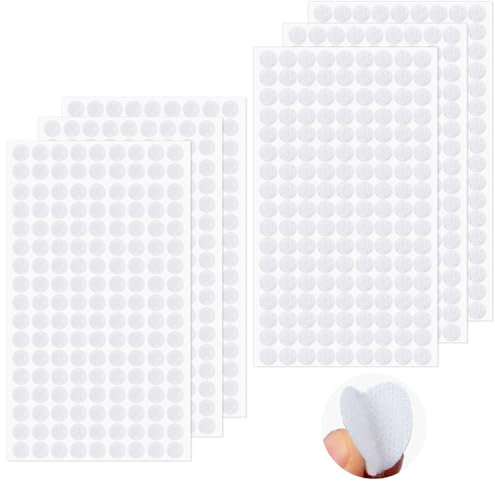 1026Pcs Self Adhesive Dots - Sticky Back Dots Hook and Loop Adhesive Dots Tapes, 10MM Diameter White Double Sided Sticky Dots, DIY Tapes Stickers Round Pads for Crafting Home School Office