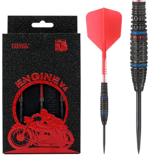 CUESOUL Engine V4 21g Stahlspitze, 90% Wolfram-Dart-Set mit Ölfarbe und vereinheitlichendem ROST T19 Carbon Flight