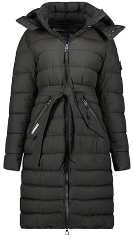 Geographical Norway Cabima Lady - Winterjacke Damen Warme Steppung Mann Herbst Winter - Warme Manteljacke leicht Kapuze - Daunenjacke Windstopper Langarm Polsterung - Frauen (Schwarz L)