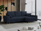 MKS MEBLE Cord Ecksofa - L-Form Cord Sofa mit Schlaffunktion - Wohnlandschaft L Form, Ecksofa mit Schlaffunktion und Bettkasten, Schlafsofa mit Bettkasten, Couch mit Schlaffunktion - Dunkelblau Dorian