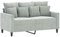 vidaXL Sofa 2-Sitzer, Loungesofa Couch mit Armlehnen Rückenkissen, Wohnzimmersofa Designsofa Metallgestell, Sitzmöbel Zweisitzer, Hellgrau Samt
