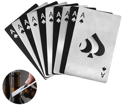 MEETOZ Spades Bottle Openers, Poker Card Bottle Openers, Credit Card Size Beer Bottle Opener Cap, Portable Metal Beer Bottle Can Cap Openers for Your Wedding Party Groomsmen Bridesmaid Gifts (10Pcs)