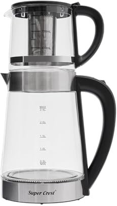 HINOPY Elektrischer Glas-Wasserkocher, Tragbarer Heißwasserkocher Teekanne Wasserkocher mit Kleine Teekanne