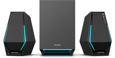 Edifier G1500 MAX 2.1 Gaming Speakers - 60W Peak Power with 4 Subwoofer & 2.5 Satellite Speakers, Bluetooth 5.3 & Multi-Wired Connections, 10 RGB Light Effects, 3 Sound Modes for PC/PS5/Xbox/Phone