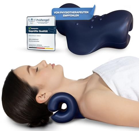 WELLENGOLD Nackenstrecker - Orthopädischer Nackendehner bei Schulter & Nackenschmerzen - Premium Cloudy Neck Stretcher für Nackenbuckel & Buckel Korrektur - Nackenwolke mit dt. Anleitung & E-Book