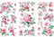 PLIGREAT 3 Blätter rosa Rose reiben auf Transfers für Kunsthandwerk Aquarell Blumen Möbel reiben auf Aufkleber Vintage Möbel Aufkleber für Holz Kommode Dekor Scrapbooking Aufkleber