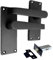 Matt Black Straight Door Handle Set - Victorian Style Internal & External Lever Door Handles with Backplate 118mm x 42mm (1 Pair of Latch Handles + Tubular Latch)